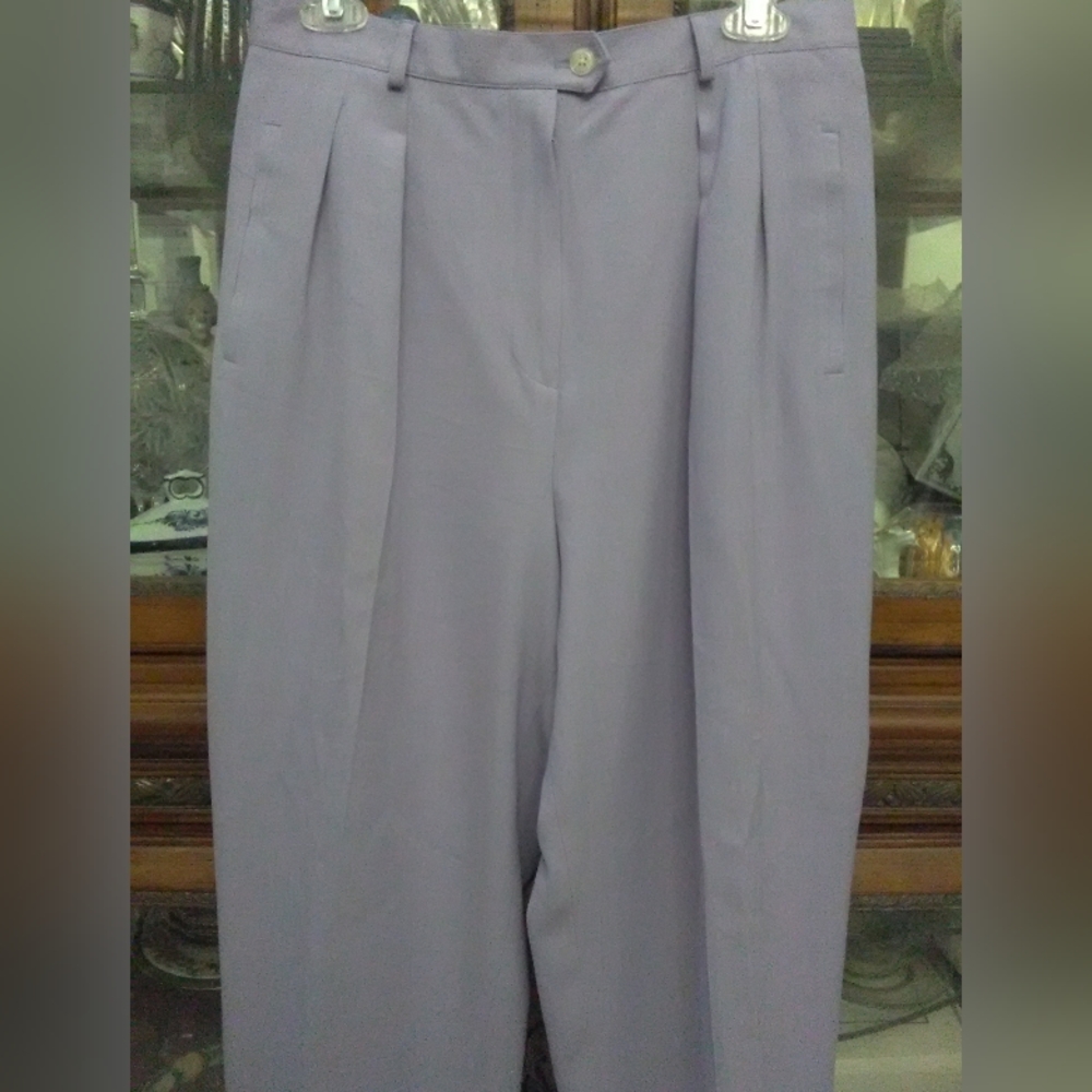 BNWOT VINTAGE 90s LAVENDER PANTS BY RALPH LAUREN SZ. 14 PLEATED CUFFED HEM - Picture 3 of 10